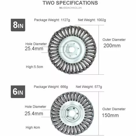 OCXIN Brosse De Désherbage Brosse De Désherbage Disque Métallique Torsadé Roue De Désherbage Disque De Désherbage Tête De Désherbage Brosse De Désherbage Disque De Désherbage Diamètre 200 Mm Trou De 25,4 Mm (8 Pouces) 4 OCXIN Brosse De Désherbage Brosse De Désherbage Disque Métallique Torsadé Roue De Désherbage Disque De Désherbage Tête De Désherbage Brosse De Désherbage Disque De Désherbage Diamètre 200 Mm Trou De 25,4 Mm (8 Pouces) – Image 2