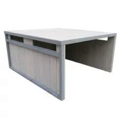 WILTEC Garage De Robot Tondeuse Toit En Pente Bois Massif Abri Carport Gris 80x70x38cm