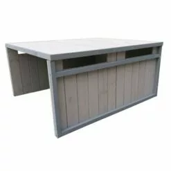 WILTEC Garage De Robot Tondeuse Toit En Pente Bois Massif Abri Carport Gris 80x70x38cm -Tondeuse Et Accessoires Boutique 9562060 3