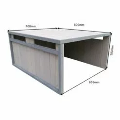 WILTEC Garage De Robot Tondeuse Toit En Pente Bois Massif Abri Carport Gris 80x70x38cm -Tondeuse Et Accessoires Boutique 9562060 4